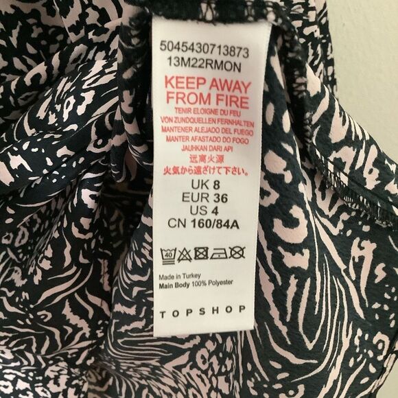 Topshop Funky Cheetah Zebra Animal Print Maximalist Button Up Blouse Size 4 - Picture 12 of 15